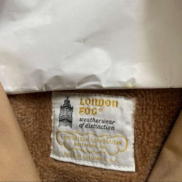 Vintage London Fog Tan Barn Coat Jacket Size XL - Picture 6 of 9